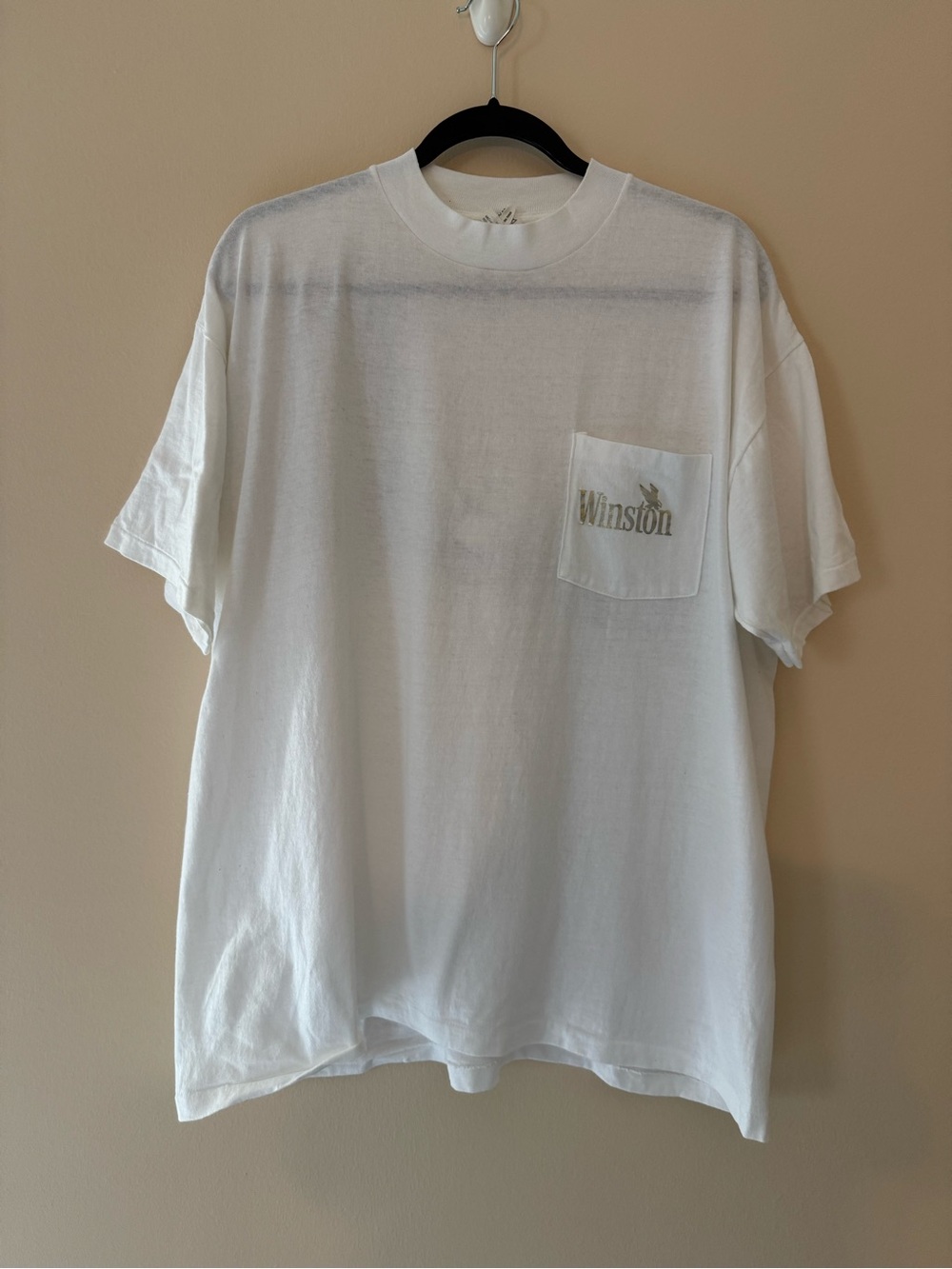 Vintage Winston Eagle White Pocket Tee - Size XL